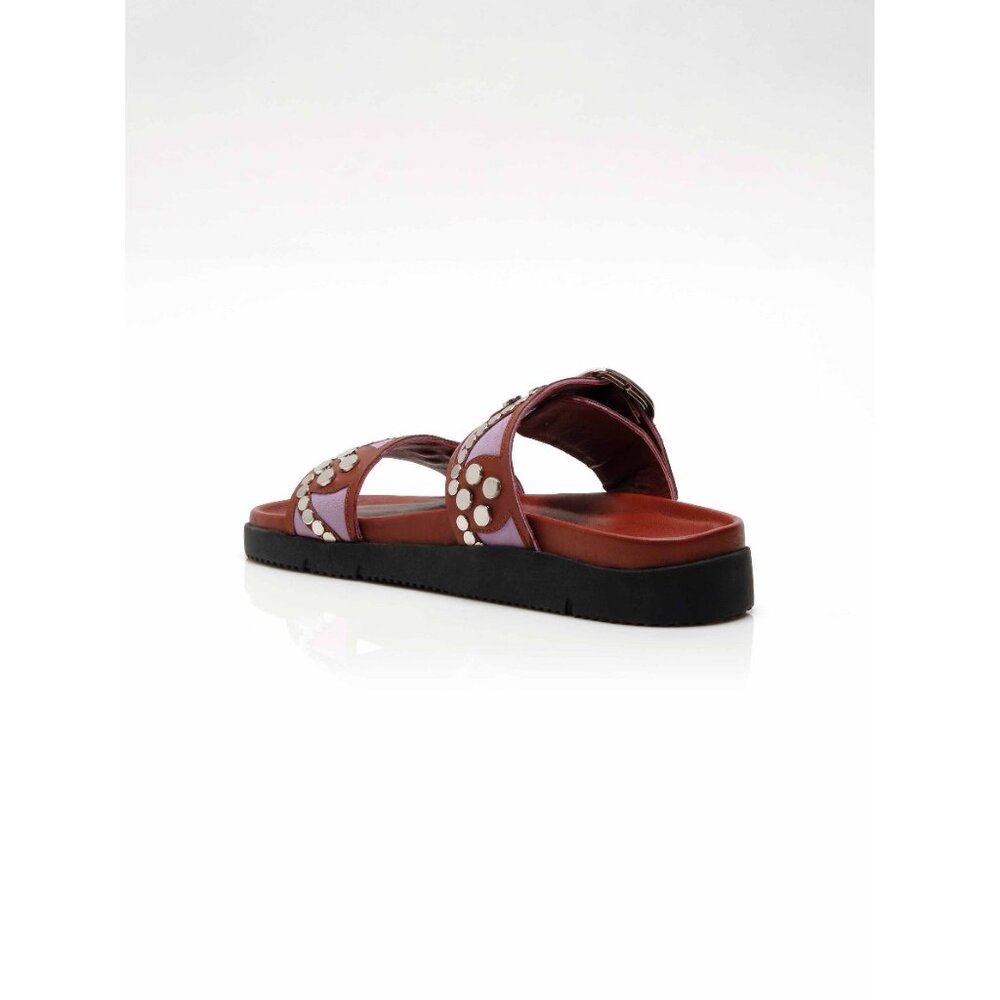 FREE PEOPLE Revelry Studded Sandals / Brick + Lavender - Picture 6 of 12